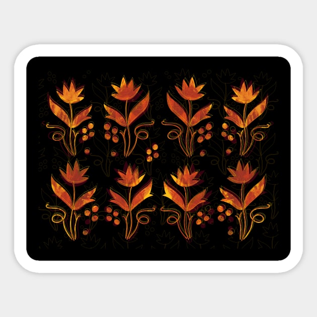 Golden Flowers eight Sticker by Hayh0